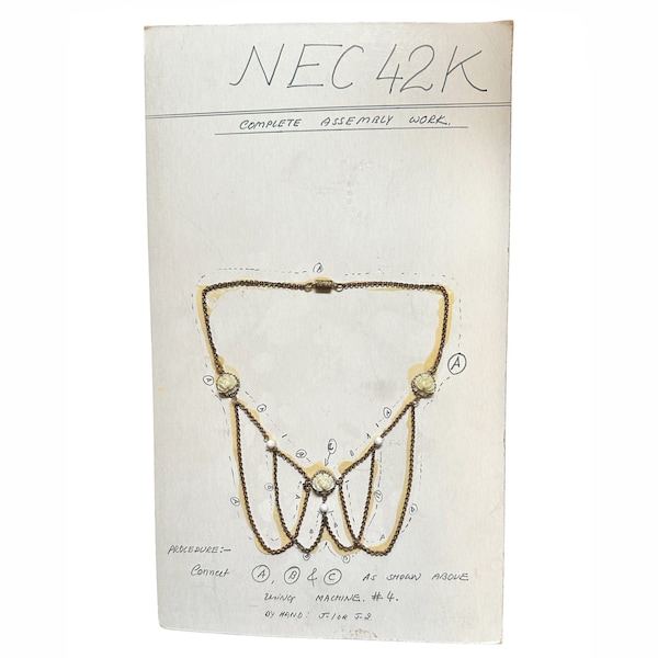 1928 Jewelry Company Archives, Detailed Recipe Board, Floral Festoon Necklace, B'sue Boutiques, Item04030