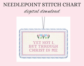 Schrift Christian Bibel Vers Nadelpunkt Stich Chart Design-Anfänger Freundlicher Digitaler Download