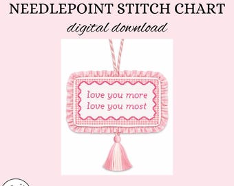 Love You More Stickmuster Vorlage - Christian Valentines Design (PDF Download)