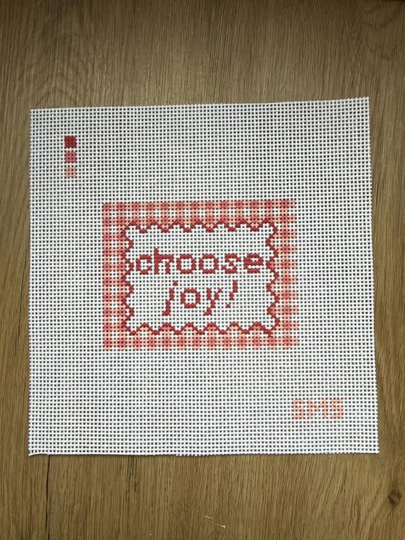 Gingham Count it All Joy Needlepoint Canvas | Christian Needlepoint | Faith-Based Design | 13 mesh