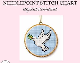 Dove Olivenzweig Stickvorlage | Christliches Friedenssymbol (Digitaler Download)
