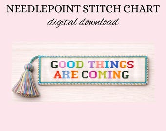 Good Things Are Coming Lesezeichen, Nadelspitze Stickmuster | Inspirierende Nadelspitzen-Muster-PDF