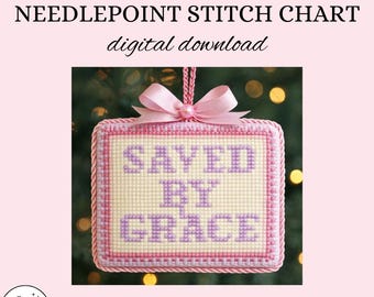Saved By Grace Mini Sign Nadelspitze Stichmuster Anleitung- PDF-Download für Anfänger