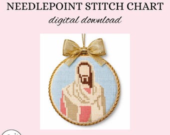 Jesus Sticknadel Vorlage | Christliches Stickmuster | Religiöse Stichvorlage PDF | Glaube Dekor