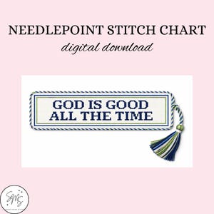 God is Good All the Time Christian Needlepoint Stitch Chart Guide