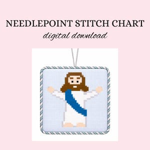 Mini Jesus Needlepoint Stitch Chart Guide- Religious PDF Downloadable Guide