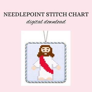 Mini Jesus Needlepoint Stitch Chart Guide- Religious PDF Downloadable Guide