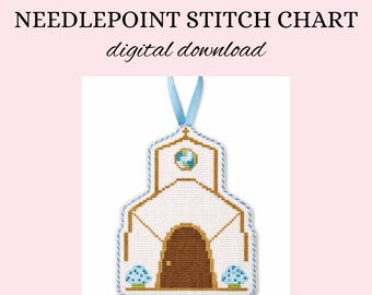 Weiße Kapelle Christliche Nadelpunkt-Stichmuster-Anleitung - Hochzeitsgeschenk - PDF-Download