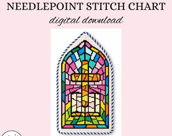 Glasmalerei-Kreuz-Bibel-Christliche Nadelspitze-Stichtabelle-Anleitung - PDF-Download