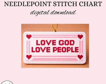 Liebe, Gott, Liebe, Menschen, Christliche Nadelspitzen-Stichtabellen-Anleitung - Anfängerfreundlicher PDF-Download