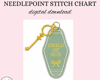 Child of God Schlüsselanhänger Nadelspitze Stitch Chart Anleitung- PDF Download