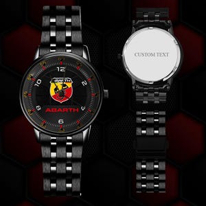 Abarth Unisex Watch , Custom Engraved Wristwatch, Luxury Automotive Design, Personalized Gift for Abarth Car Enthusiast