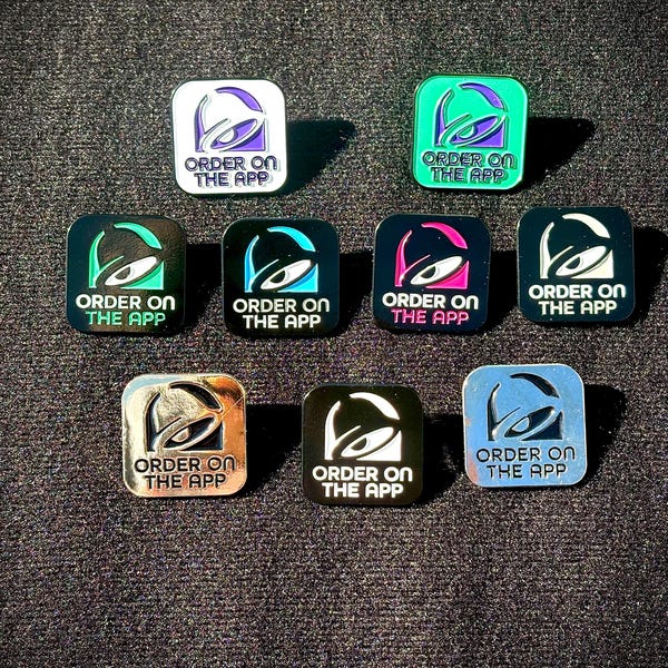 Taco Bell bestel-via-de-app petspeldjescollectie | Fastfood verzamelspeldjes, 9 stijlen *bekijk mijn andere items voor meer speldjes