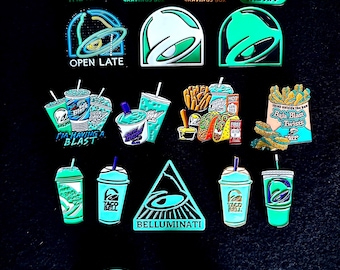 Taco Bell Baja Blast Hat Pins | Fast Food Collectible Pins, 18 Styles *see my other items for more Taco Bell pins*