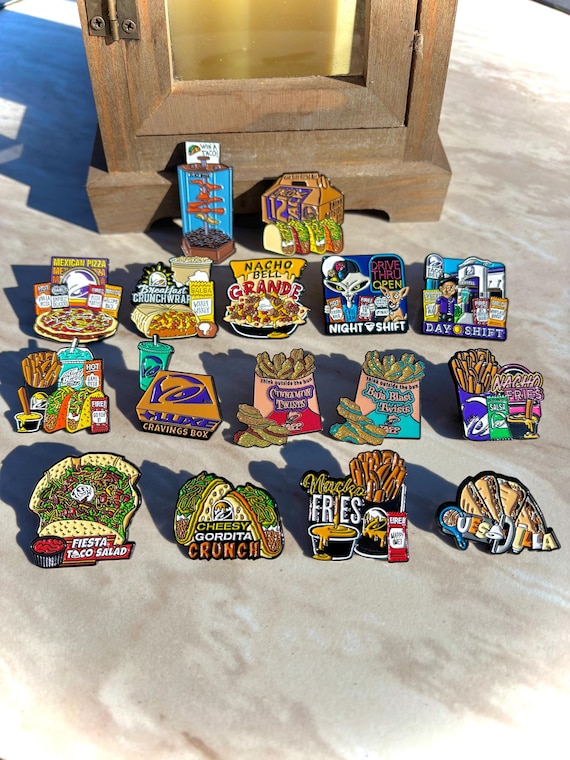 Taco Bell Hat Pins | Fast Food Collectible Pins, 16 Styles *see my other items for more Taco Bell pins*