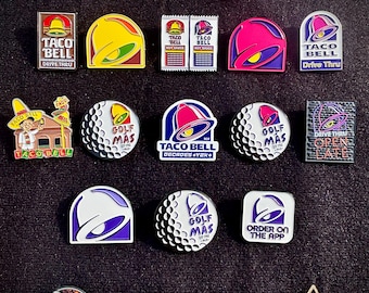 Taco Bell Decades Hat Pins | Fast Food Collectible Pins, 19 Styles *see my other listings for more Taco Bell pins