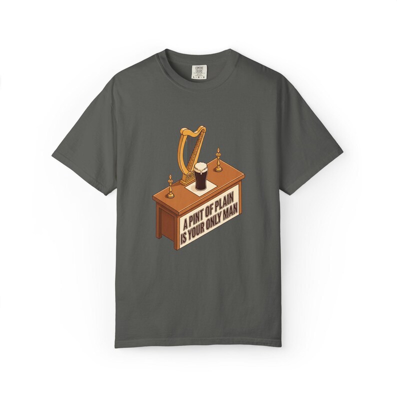 Guinness T-shirt: Garment-Dyed Cotton Pub Counter Harp Print image 4