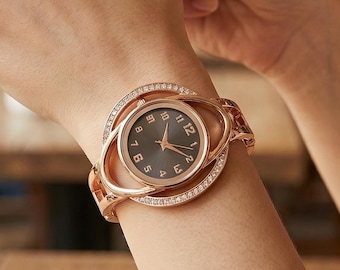 Reloj de pulsera para mujer / Accesorio de moda minimalista de acero inoxidable