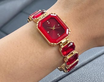 Women Rectangle Dial Bracelet Watch | Ladies Jewelry Style Wristwatch | Fashion Accessory Gift for Her