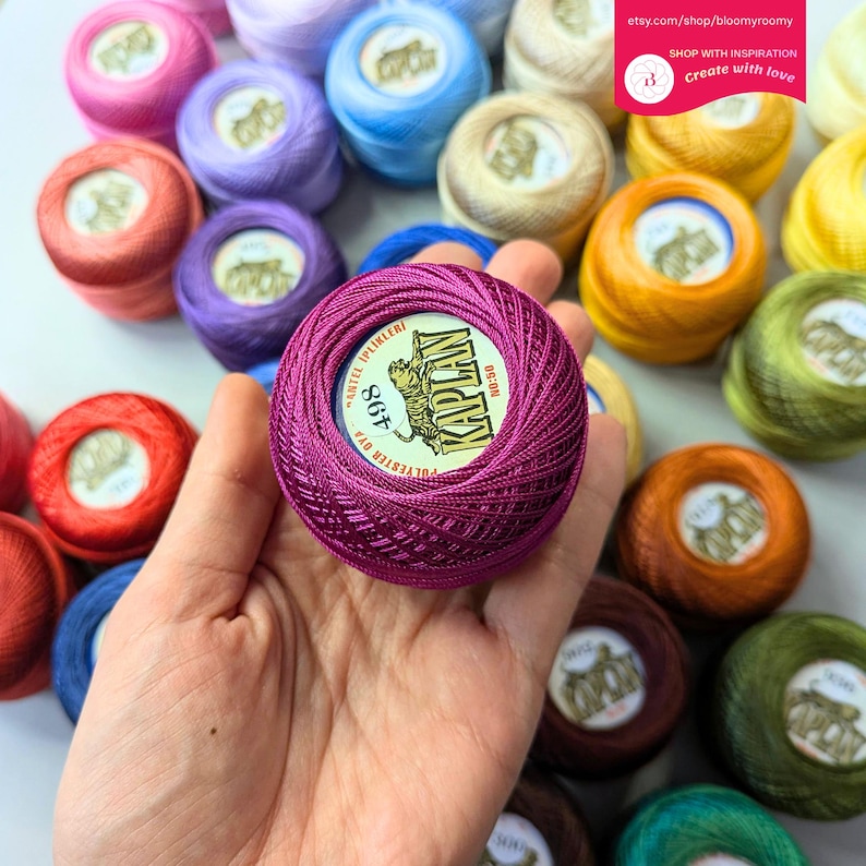 Silk Thread for DIY art - Crochet, Lace, Jewelry Yarn - Pick Your Color image 2