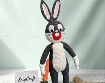Lapin au crochet - Animal en peluche amigurumi fait main - Cadeau pour bébé