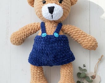 Poupée ours en peluche au crochet - Peluche Amigurumi faite main - Cadeau de baby shower
