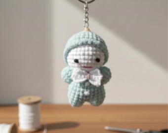 Porte-clés pour poupée au crochet, breloque pour sac Amigurumi fait main, cadeau mignon