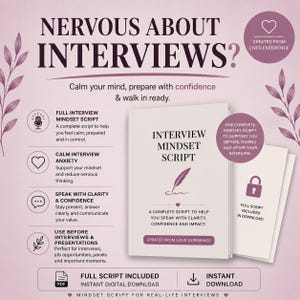 Nervous About Interviews? | Interview Mindset Script for Confidence, Calm Answers & Career Anxiety Help PDF