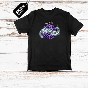 Devil Fruit Luffy One Piece Anime T-Shirt. Straw Hat, Mugiwara, Unisex Japanese T-Shirt