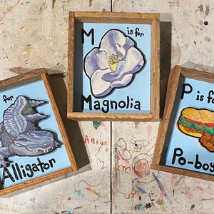 Alphabet of New Orleans Single-Letter Shadowboxes