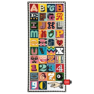 Typo-Graphic Alphabet Needlepoint Cross Stitch Pattern (Digital PDF Download) ~ ABCs