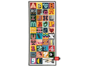 Typo-Graphic Alphabet Needlepoint Cross Stitch Pattern (Digital PDF Download) ~ ABCs