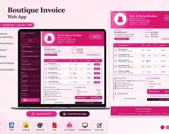 Ultimate Invoice Bundle 8 HTML Templates | Business, Medical, Auto, Shipment (PDF Export)