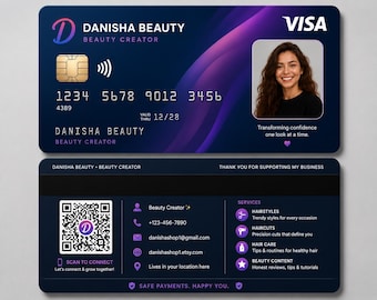 Editable HTML Business Card Generator | QR Code Contact Card (pdf, png, jpg)