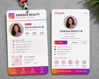 Social Media Business Card Maker, All Social Profile Design Templates (HTML App)