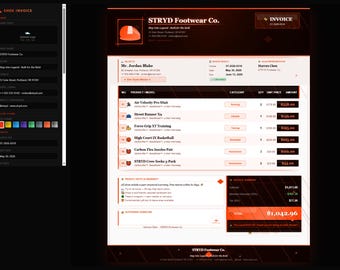 Shoe Store Invoice HTML Bundle | Footwear Billing Planner (PDF Export)
