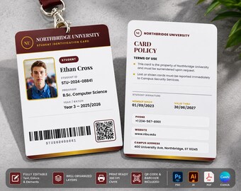 Student ID Card Maker HTML App | Editable Student, Employee, Visitor IDs (pdf, png, jpg)