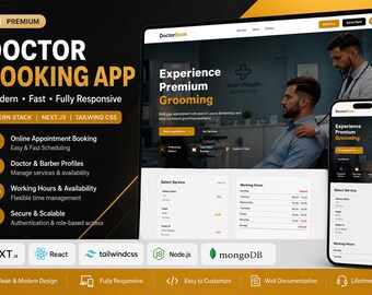 Doctor Booking App – React.js Next.js SaaS with Admin Dashboard (Digital Download)