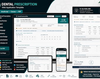 Medical Forms Bundle HTML App | Prescription, Lab Report, Invoice Templates (Digital Download)