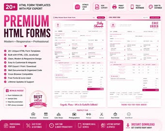 Custom Order Form Bundle | HTML, Canva, PDF Export Templates