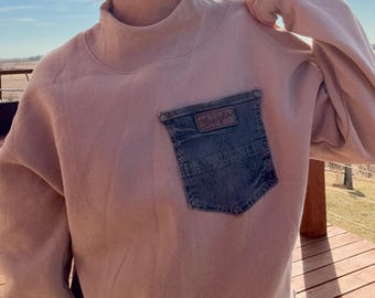 Wrangler Jeans sweatshirt met opstaande kraag en zakken