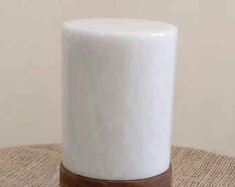 Handcrafted Marble Lamp – Natural White Stone | Stress Relief Minimalist Boho design | Decor & Meditation remedy
