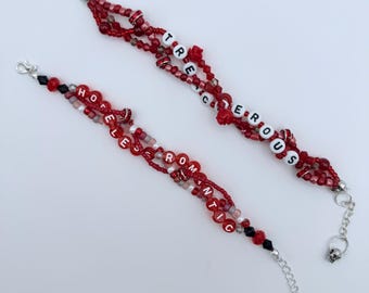 Burning Era | Handmade Triple Strand Bead Bracelet | “Red” & “Treacherous” | Swiftie Inspired Gift