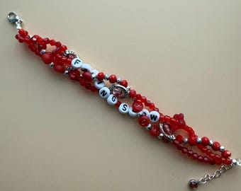 Burning Era | Handmade Triple Strand Bead Bracelet | “Fading Slow” & “lost you”