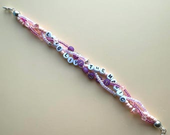 Wonderstruck Era | Handmade "Long Live the Magic" and “Shimmer” Bracelet | Custom Lyric Beaded Jewelry | Swiftie gift
