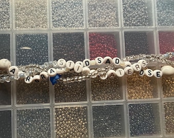 Solitude Era |  “Auroras and Sad Prose” & “Still Waters” | Handmade beaded bracelet | Swiftie gift | Evermore/Folklore