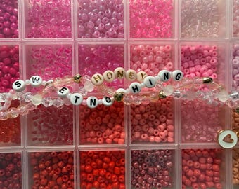 Romantic Era | Handmade Beaded Bracelet |  “Sweet Nothing” & “Honey” | Custom Lyric Jewelry | Swiftie Gift