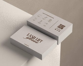 Tarjetas de cuidado posterior para lifting de pestañas / Tarjeta de presentación para técnicos de pestañas / Tarjeta de cuidado de pestañas editable en Canva / Plantilla imprimible para salón / Tarjeta de extensión de pestañas
