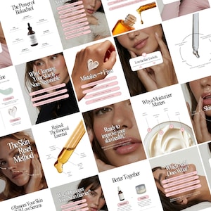 80 Modelos de Posts para Instagram de Esteticistas | Posts para Redes Sociais de Clínicas de Estética e Spa | Kit de Identidade Visual para Esteticistas