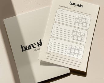 Plantilla de tarjeta de rutina de cuidado de la piel / Formulario editable de cuidados posteriores para clientes de esteticistas / Plantilla de Canva para cuidados posteriores faciales de spa médico